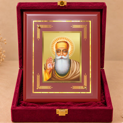 24K Gold-Plated Guru Nanak Dev Ji MDF Frame | Premium Gift Box | 16 X 13.5 CM
