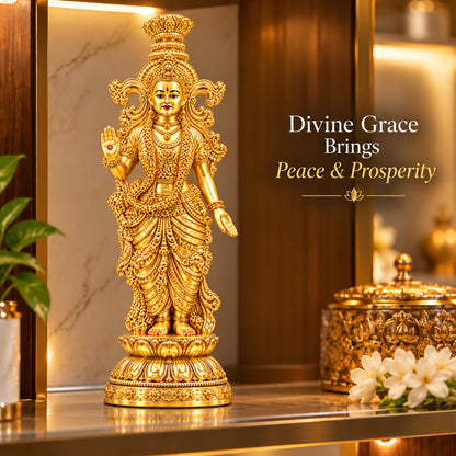 24K Gold-Plated Radha Rani Idol | Premium Gift Box | 36x9 CM