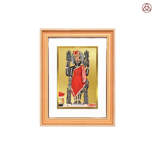Dwarkadhish | Lord Krishna of Dwarka Wall Photo Frame in 24K Gold Plated Foil