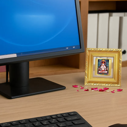 Diviniti Adinath (Rishabhdev) Tabletop Photo Frame in 24K Gold Plated Foil | Peace, Spiritual Wisdom & Divine Blessings | DG103S1A (10x10 CM)