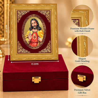 24K Gold-Plated Jesus Christ Frame | Premium Gift Box | 17.5x21.5 CM