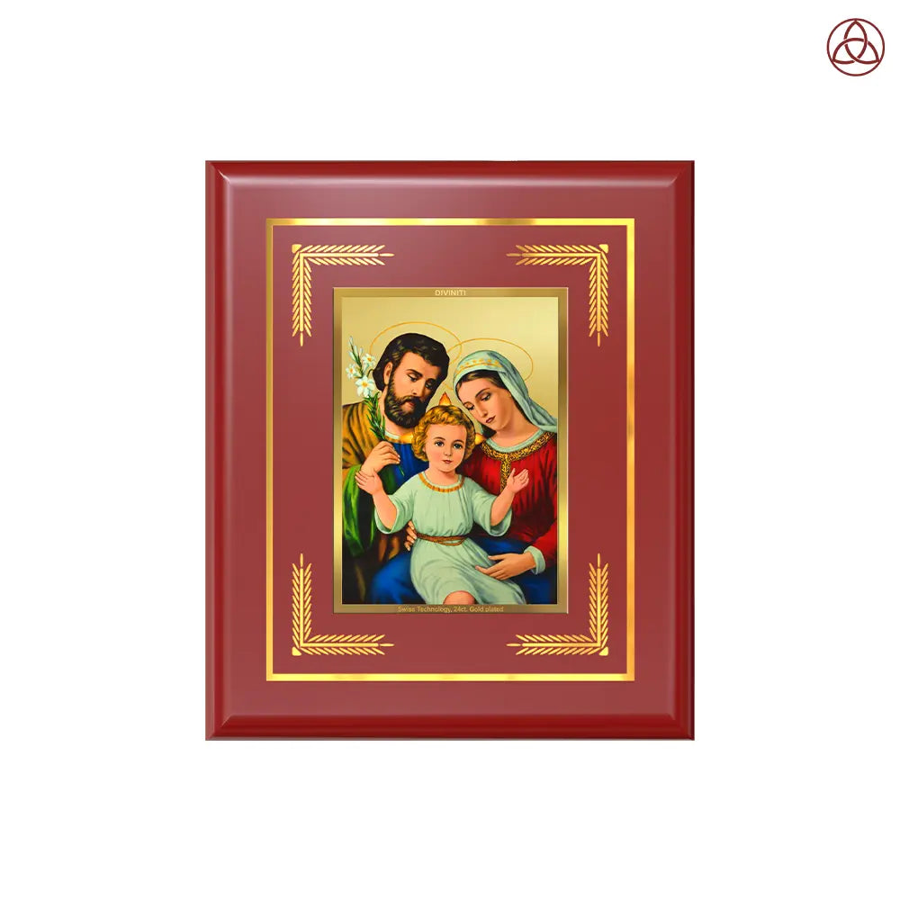 Holy Family | Sacred Wall & Tabletop Photo Frame in 24K Gold Plated Foil