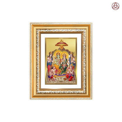 Ram Darbar | Divine Royal Family Wall & Tabletop Photo Frame in 24K Gold Plated Foil