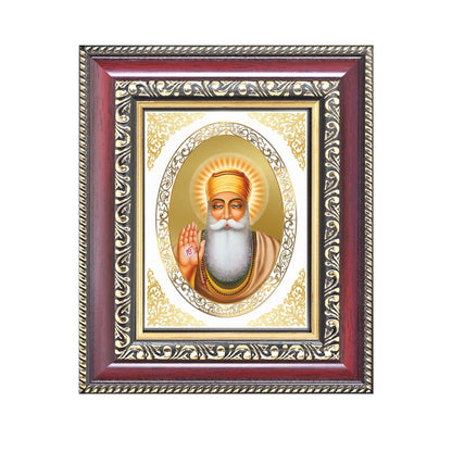 Guru Nanak Dev Ji Divine Waheguru Sikh Guru Sacred Royal Tabletop Frame in 24K Gold Plated Foil