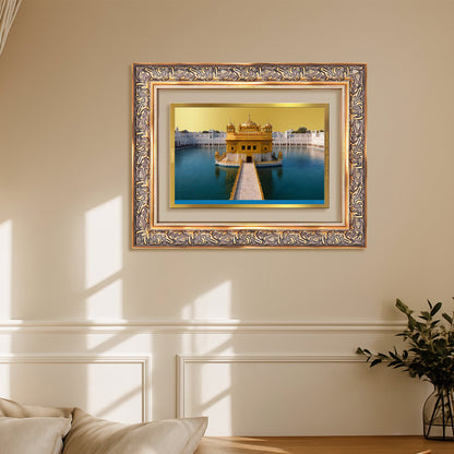 Diviniti 24K Gold Plated Golden Temple (Classic) Divine Wall Frame for Home Mandir & Office Decor | Luxury Spiritual Gift