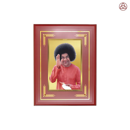 Sathya Sai Baba | Avatar of Love and Universal Harmony Wall Photo Frame in 24K Gold Plated Foil