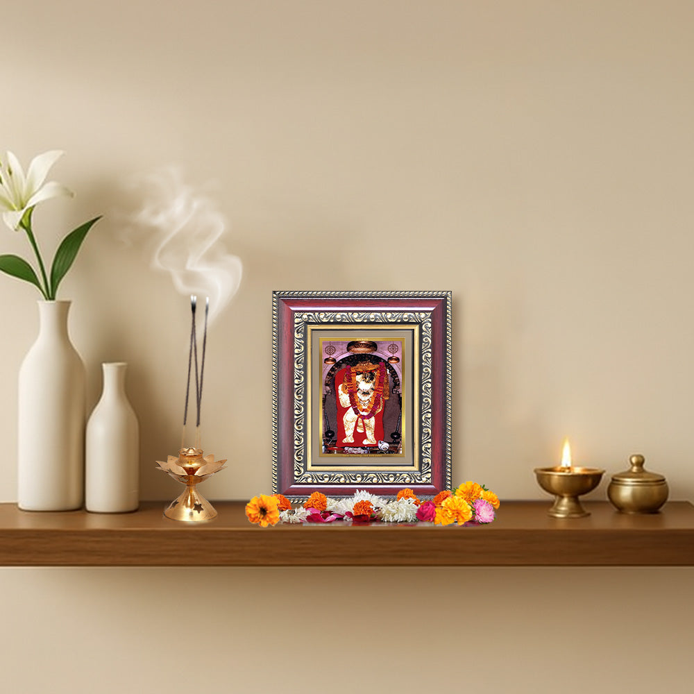 Diviniti 24K Gold Plated Mehndipur Balaji (Classic) Divine Table Top Frame for Home Mandir & Office Decor | Luxury Spiritual Gift
