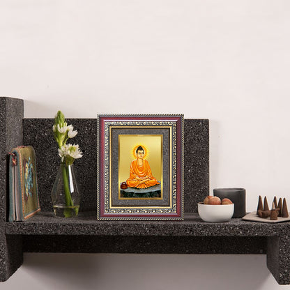 Diviniti 24K Gold Plated Buddha (Classic) Divine Wall and Table Top Frame for Home Mandir & Office Decor | Luxury Spiritual Gift