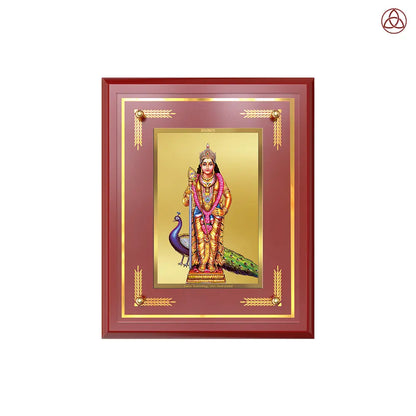 Lord Murugan Kartikeya | Divine Warrior God Wall & Tabletop Photo Frame in 24K Gold Plated Foil