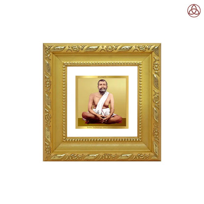 Sri Ramakrishna Paramahamsa | Enlightened Mystic of Bhakti & Vedanta Tabletop Frame in 24K Gold Plated Foil