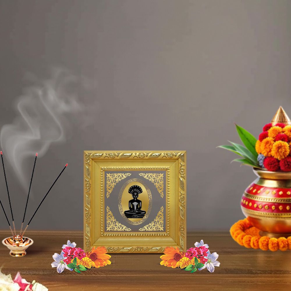 Parshvanath | Divine Jain Tirthankar Royal Tabletop Photo Frame in 24K Gold Plated Foil