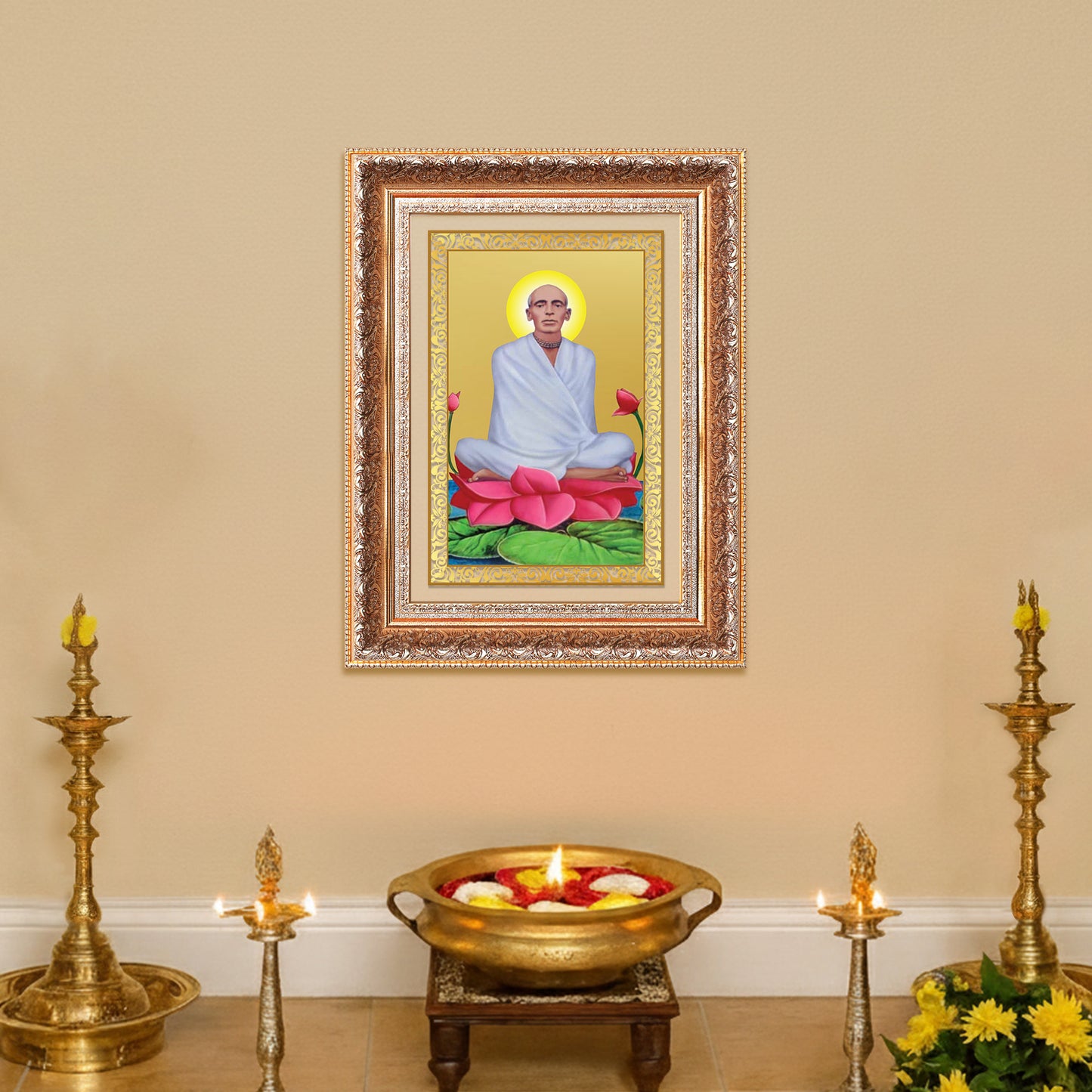 Saint Ram Thakur | Divine Mystic and Spiritual Master Wall Photo Frame in 24K Gold Plated Foil