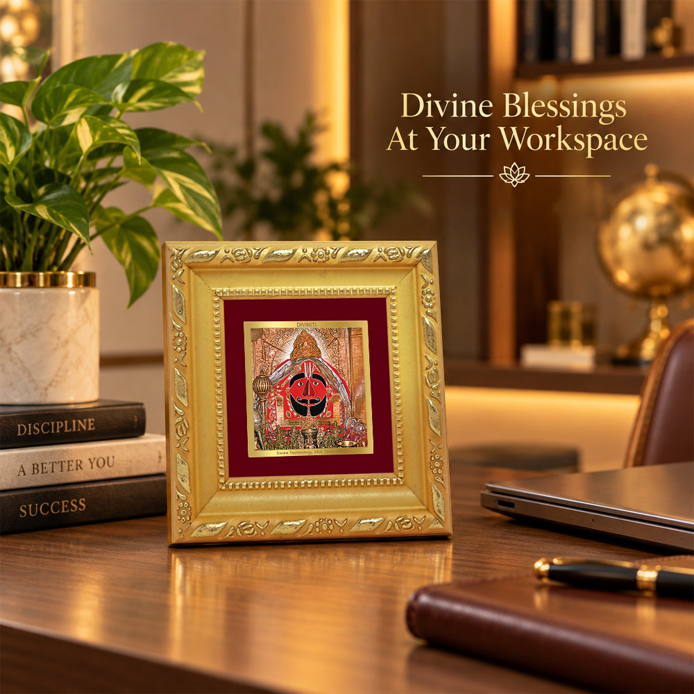24K Gold-Plated Salasar Balaji Frame | Premium Gift Box | 10x10 CM
