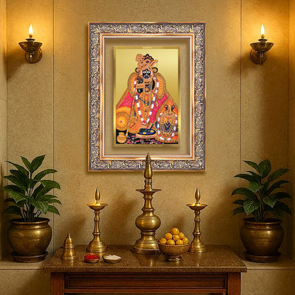 Diviniti 24K Gold Plated Banke Bihari Ji (Classic) Divine Wall Frame for Home Mandir & Office Decor | Luxury Spiritual Gift