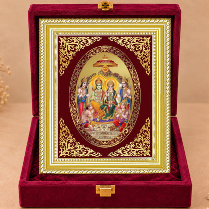 24K Gold-Plated Ram Darbar Frame | Premium Gift Box | 26x20 CM