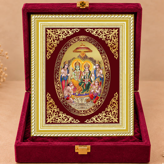 24K Gold-Plated Ram Darbar Frame | Premium Gift Box | 26x20 CM