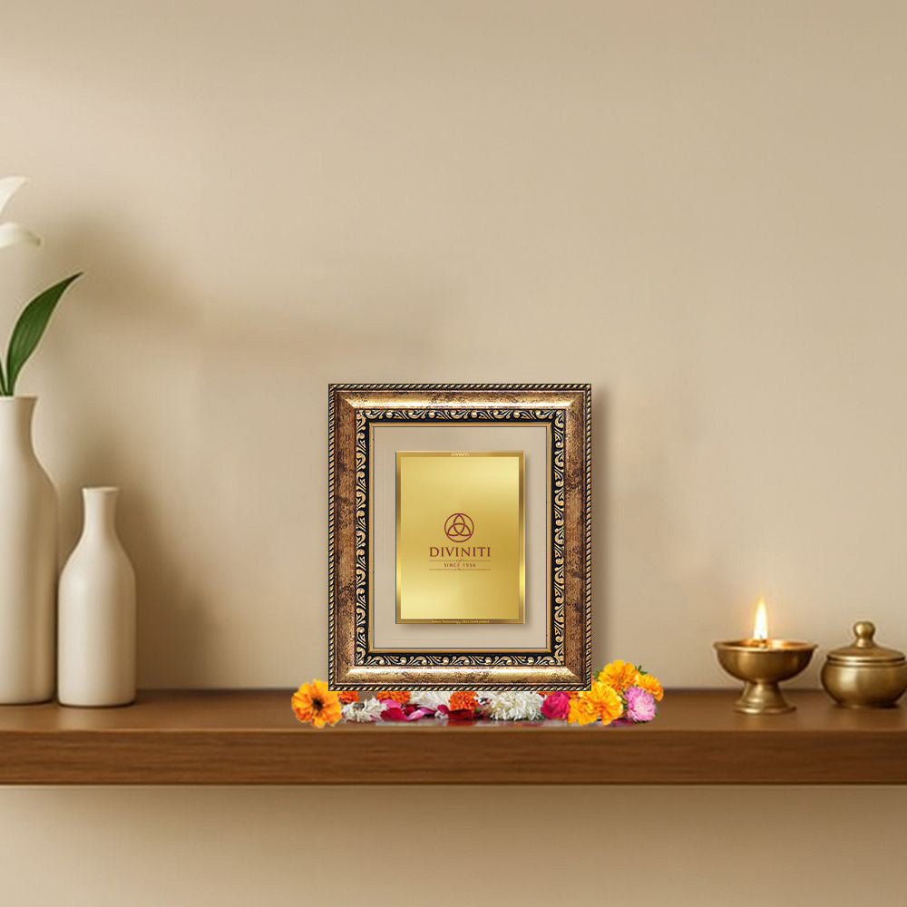 Diviniti Double Glass Frame Personalised Tabletop Photo Frame in 24K Gold Plated Foil
