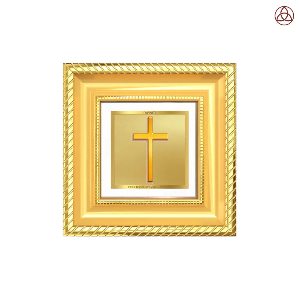 Holy Cross | Symbol of Faith & Salvation Tabletop Frame in 24K Gold Plated Foil