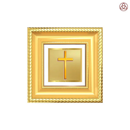 Holy Cross | Symbol of Faith & Salvation Tabletop Frame in 24K Gold Plated Foil