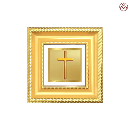 Holy Cross | Symbol of Faith & Salvation Tabletop Frame in 24K Gold Plated Foil