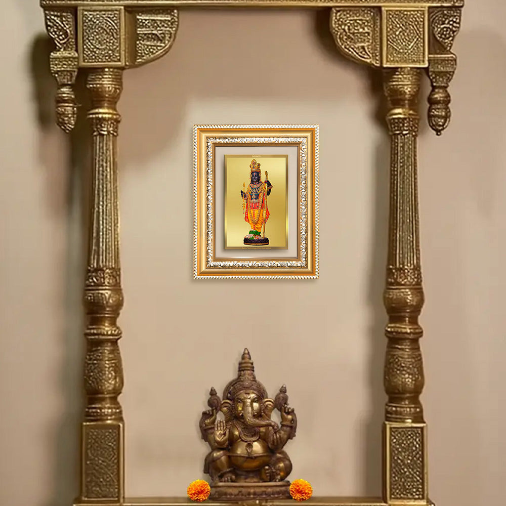 Diviniti 24K Gold Plated Ram Lalla With Arch (Classic) Divine Wall and Table Top Frame for Home Mandir & Office Decor | Luxury Spiritual Gift