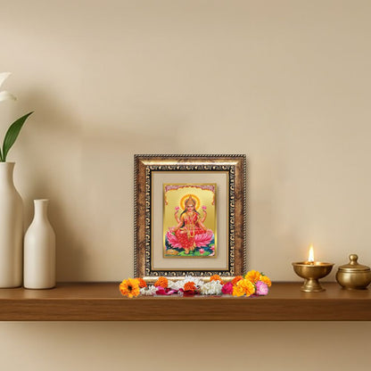 Diviniti 24K Gold Plated Lakshmi Divine Table Top Frame for Home Mandir & Office Decor | Luxury Spiritual Gift