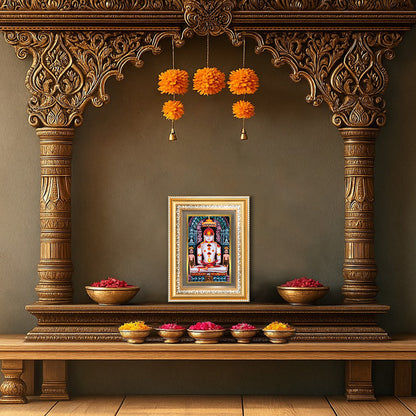 Diviniti 24K Gold Plated Adinath Divine Wall Frame for Home Mandir & Office Decor | Premium Jain Spiritual Gift