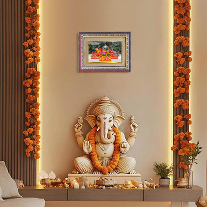Diviniti 24K Gold Plated Mata Ka Darbar (Classic) Divine Wall Frame for Home Mandir & Office Decor | Luxury Spiritual Gift