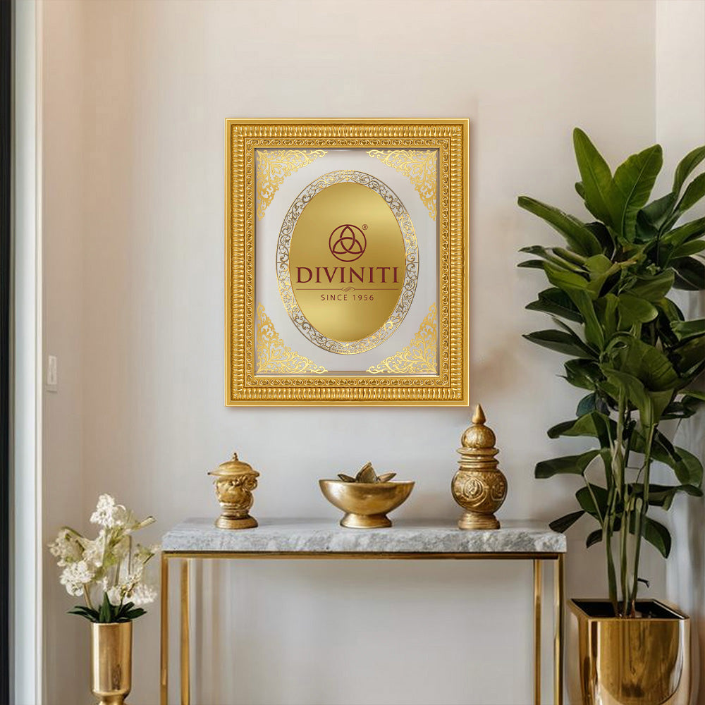 Diviniti Double Glass Frame Personalised Wall Photo Frame in 24K Gold Plated Foil | DG-022-S4
