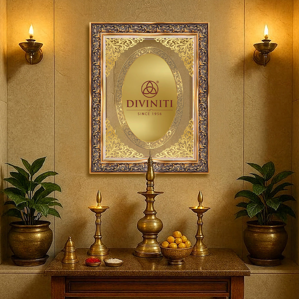 Diviniti Double Glass Frame Personalised Wall Photo Frame in 24K Gold Plated Foil