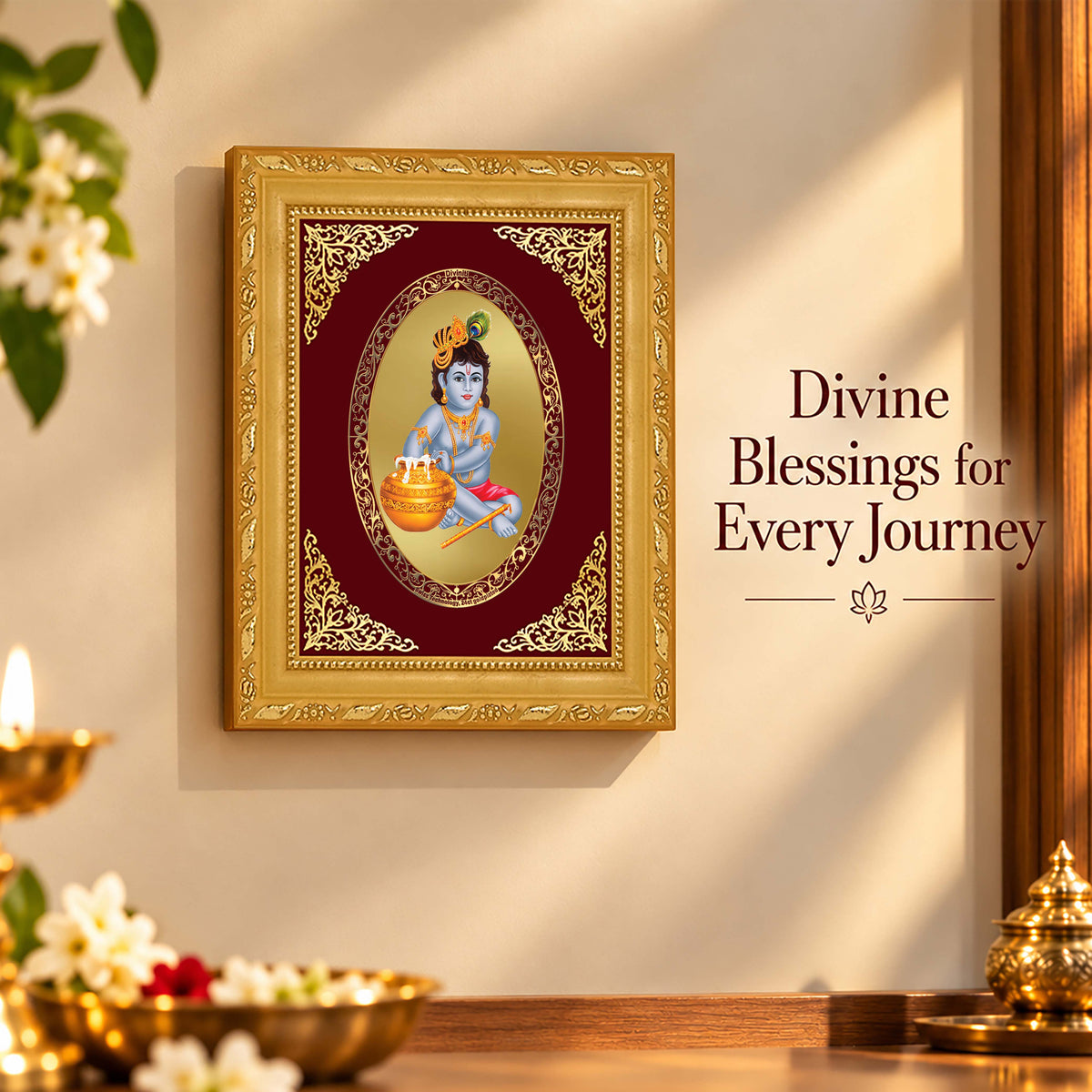 24K Gold-Plated Bal Gopal Frame | Premium Gift Box | 21.5x17.5 CM