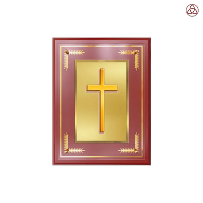 Holy Cross | Sacred Christian Cross Wall & Tabletop Photo Frame in 24K Gold Plated Foil