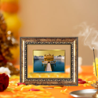 Diviniti 24K Gold Plated Golden Temple Divine Table Top Frame for Home Mandir & Office Decor | Luxury Spiritual Gift