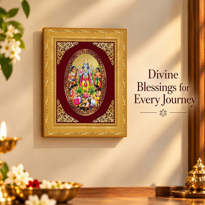 24K Gold-Plated Lord Satya Narayan Frame | Premium Gift Box | 21.5x17.5 CM