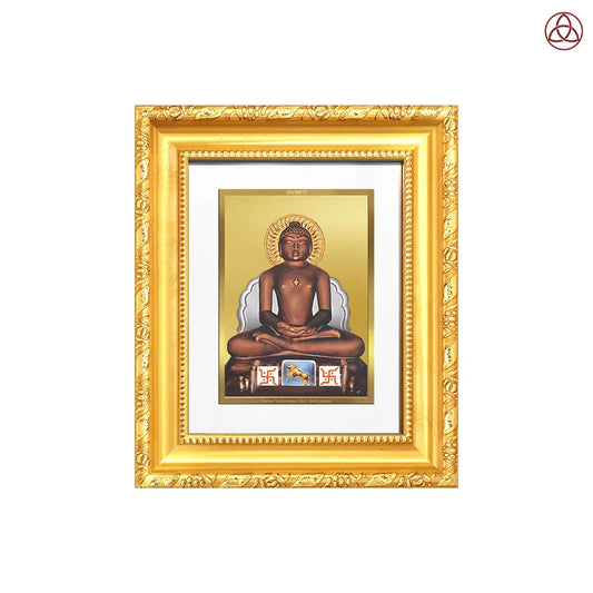 Lord Mahavira | Jain Tirthankara Wall Hanging & Tabletop Frame in 24K Gold Plated Foil