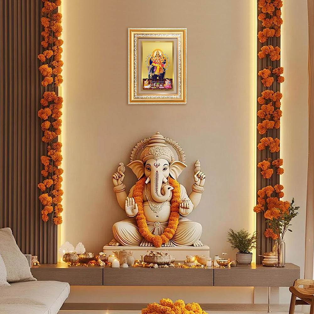 Diviniti 24K Gold Plated Vishvakarma (Classic) Divine Wall Frame for Home Mandir & Office Decor | Luxury Spiritual Gift