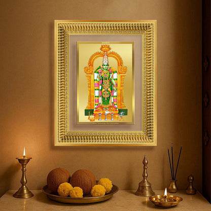 Diviniti 24K Gold Plated Meenakshi Amman (Classic) Divine Wall Frame for Home Mandir & Office Decor | Luxury Spiritual Gift
