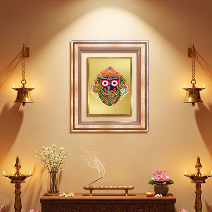 Diviniti 24K Gold Plated Jagannath (Classic) Divine Wall Frame for Home Mandir & Office Decor | Luxury Spiritual Gift