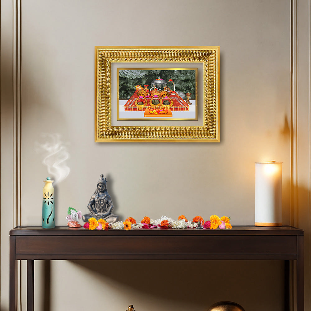 Diviniti 24K Gold Plated Mata Ka Darbar (Classic) Divine Wall Frame for Home Mandir & Office Decor | Luxury Spiritual Gift