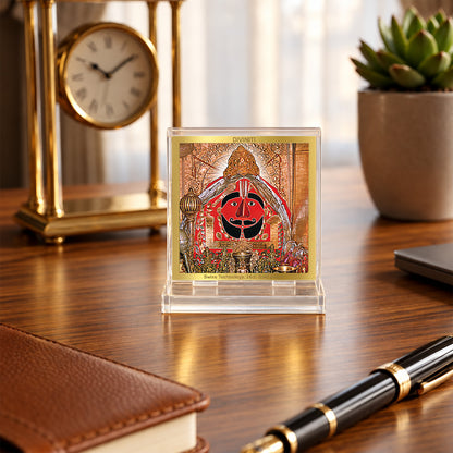 24K Gold-Plated Salasar Balaji Acrylic Car Dashboard Frame | 6x5 CM