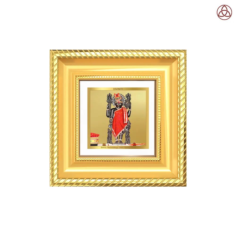 Dwarkadhish | Lord Krishna of Dwarka Tabletop Frame in 24K Gold Plated Foil