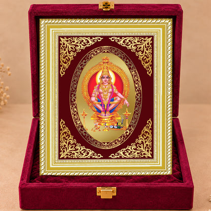 24K Gold-Plated Lord Ayyappan Frame | Premium Gift Box | 26x20 CM