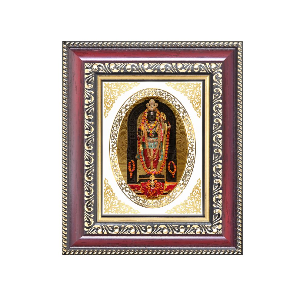 Diviniti 24K Gold Plated Ram Lalla (ROYAL) Divine Table Top Frame for Home Mandir & Office Decor | Luxury Spiritual Gift