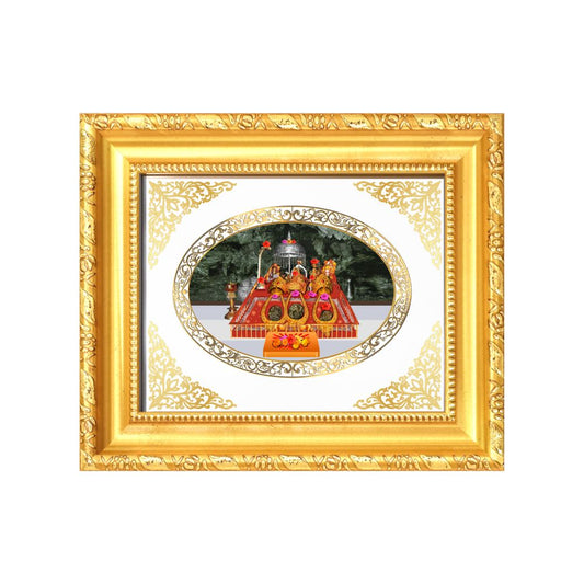 Mata Ka Darbar Divine Vaishno Devi Sacred Shakti & Blessings Royal Tabletop Frame in 24K Gold Plated Foil