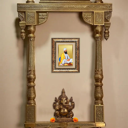 Diviniti 24K Gold Plated Guru Tegh Bahadur Sahib Ji (Classic) Sacred Sikh Wall and Table Top Frame for Home Decor & Office Ambiance | Premium Spiritual Gift