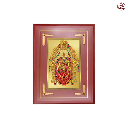 Goddess Padmavati | Consort of Lord Tirupati Balaji Wall Photo Frame in 24K Gold Plated Foil