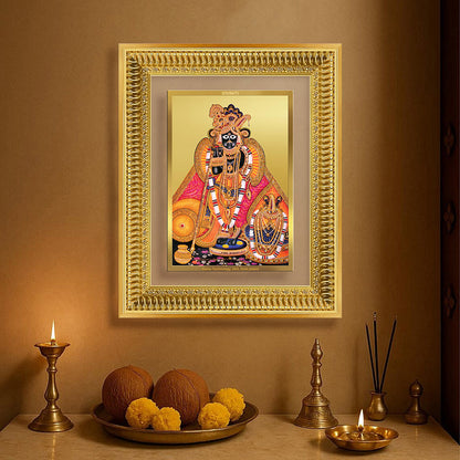 Diviniti 24K Gold Plated Banke Bihari Ji (Classic) Divine Wall Frame for Home Mandir & Office Decor | Luxury Spiritual Gift
