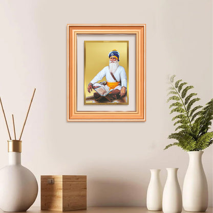 Baba Deep Singh Ji | Nihang Sikh and Martyr Wall Mount Photo Frame in 24K Gold Plated Foil