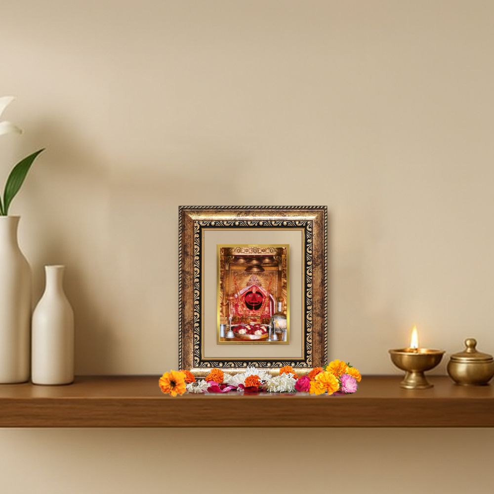 Diviniti 24K Gold Plated Salasar Balaji Divine Table Top Frame for Home Mandir & Office Decor | Luxury Spiritual Gift