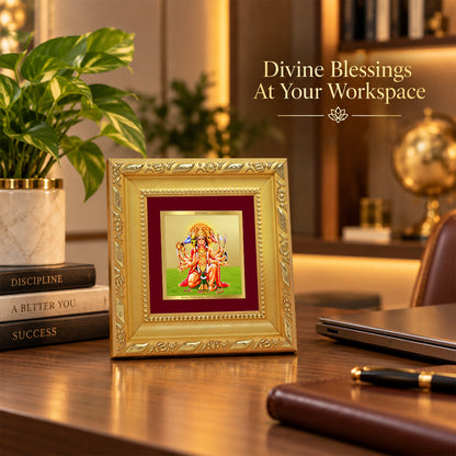 24K Gold-Plated Lord Panchmukhi Hanuman Frame | Premium Gift Box | 10x10 CM